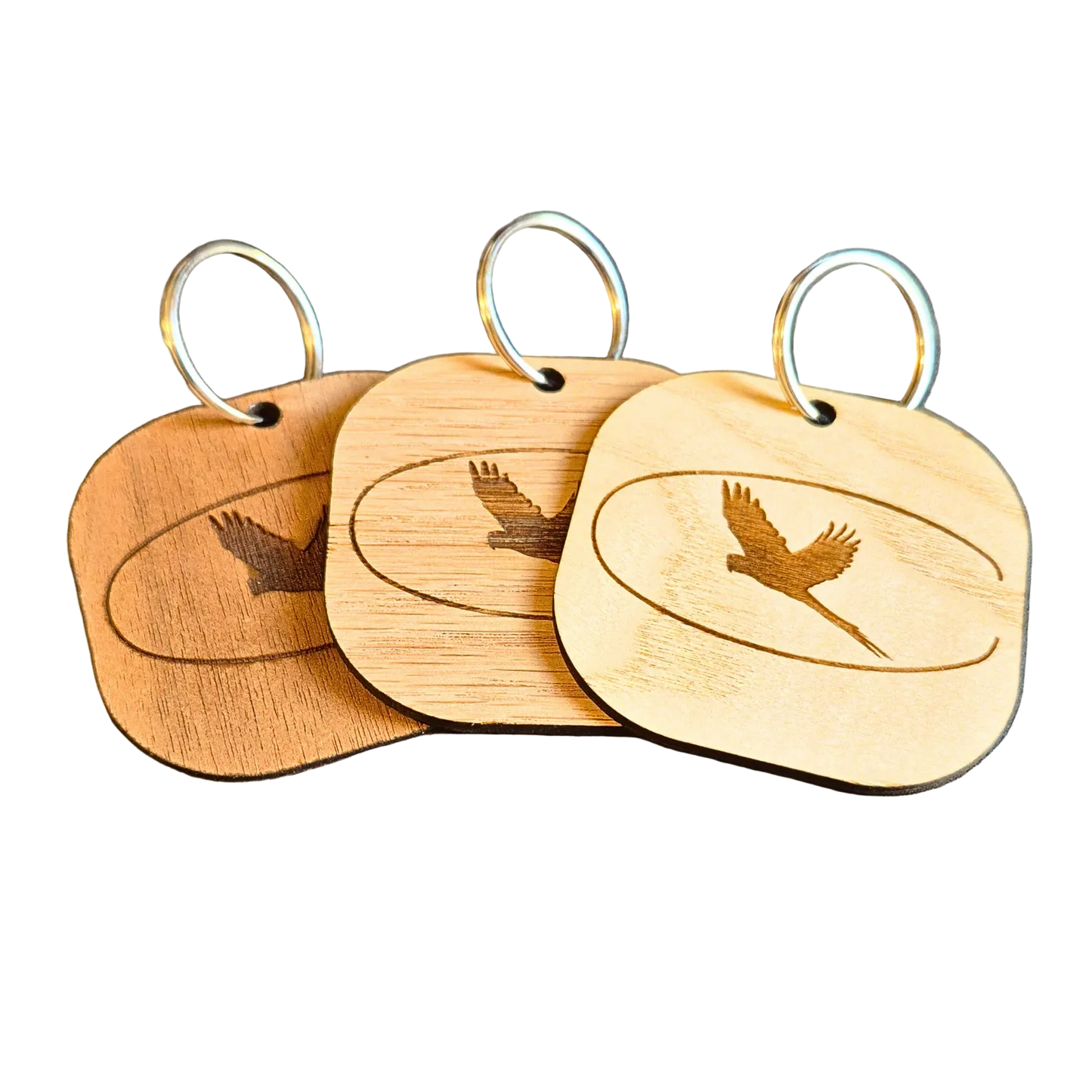 Wooden bag tags for disc golfers customized with their personal logo