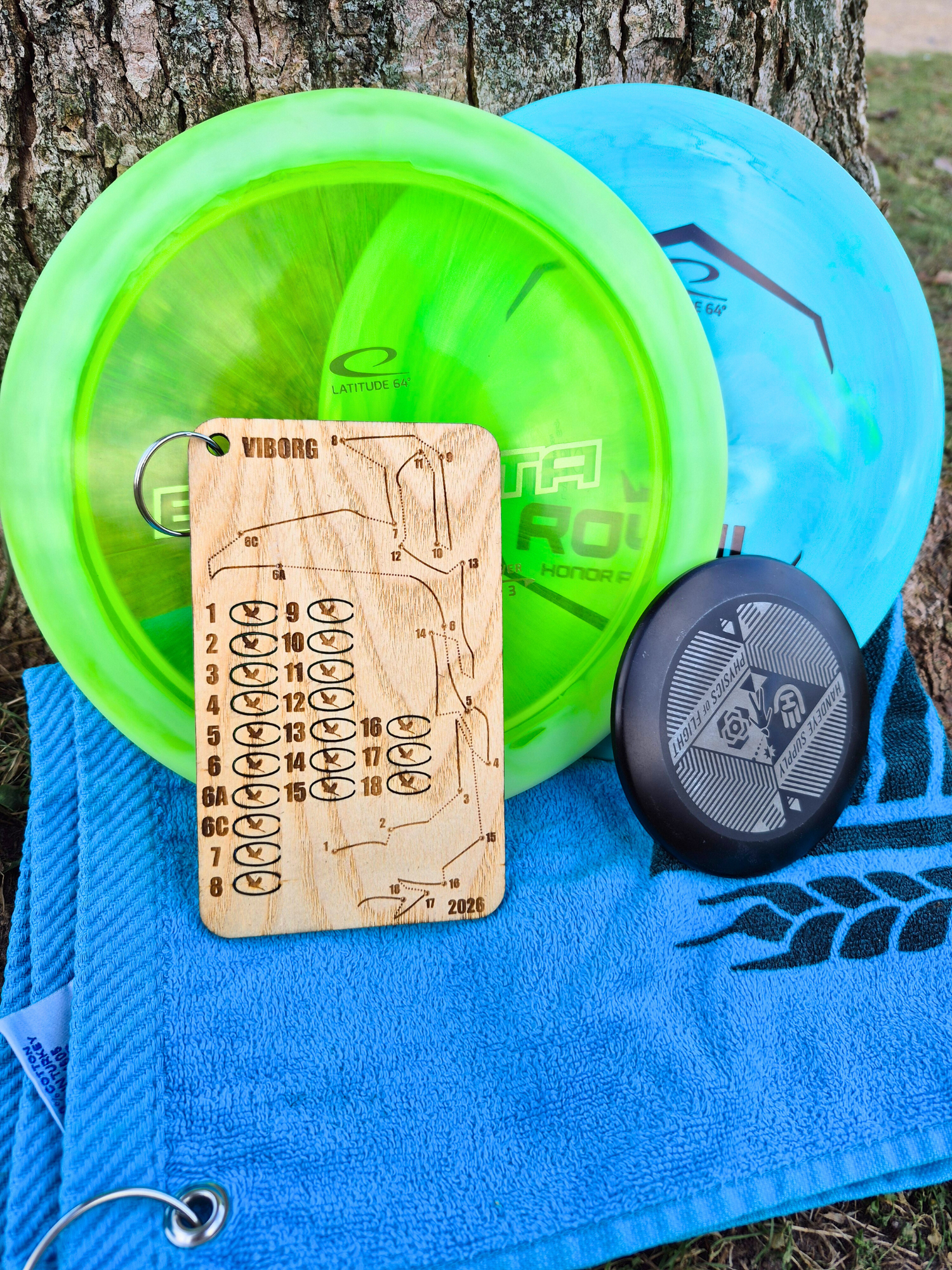 Birdie bag tag for disc golf player's packs for tournaments